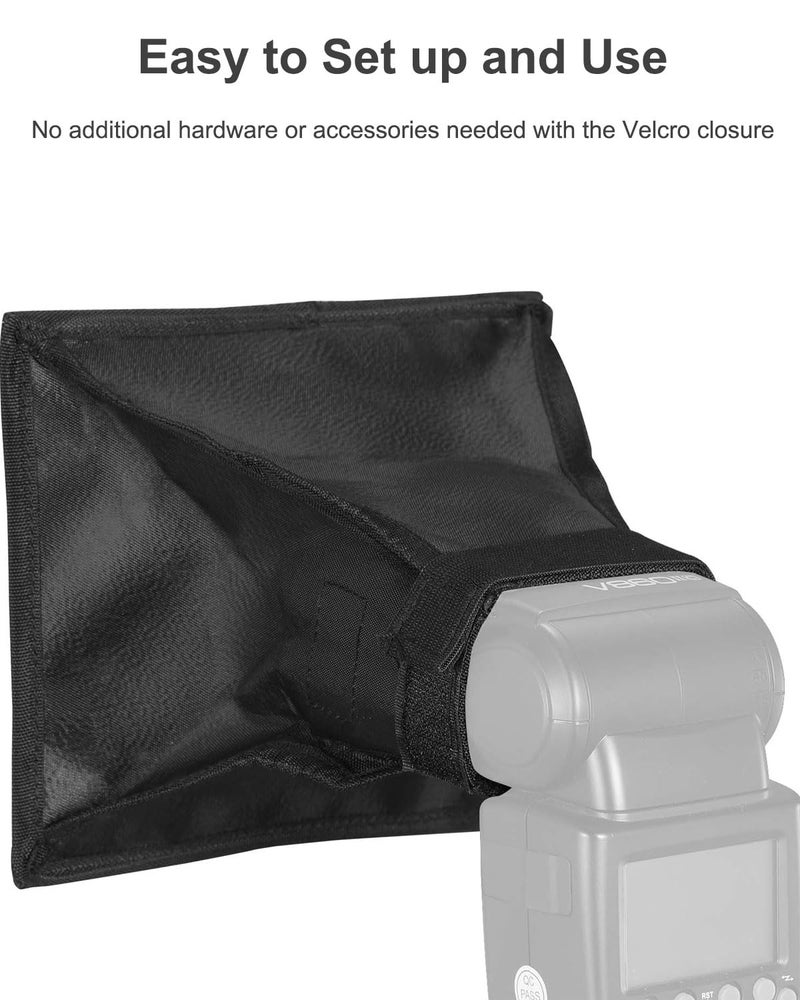 SUPON 6" x 7" Collapsible Mini Softbox â€“ Universal Flash Diffuser for Canon, Nikon, Sony, Neewer, Godox Speedlights, Includes Storage Pouch - Image 2